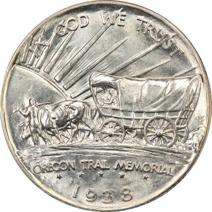 1938 Oregon Commemorative Half Dollar (50c) Reverse Image