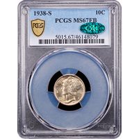 1938-S Mercury Dime (10c) Obverse Slab Image