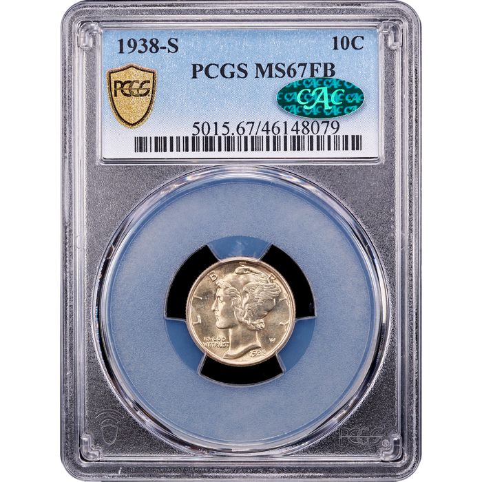 1938-S Mercury Dime (10c) Obverse Slab Image