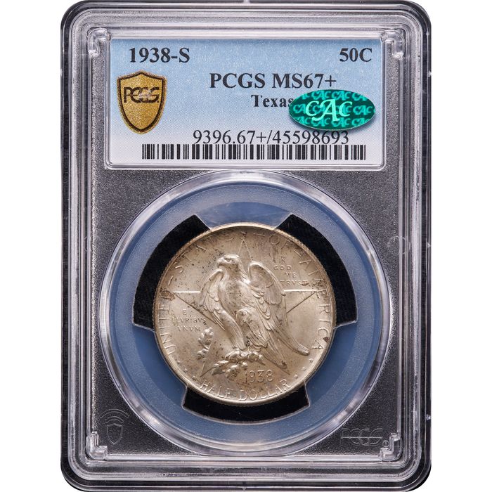 1938-S Texas Commemorative Half Dollar (50c) Obverse Slab Image