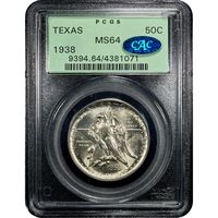 1938 Texas Commemorative Half Dollar (50c) OGH Obverse Slab Image