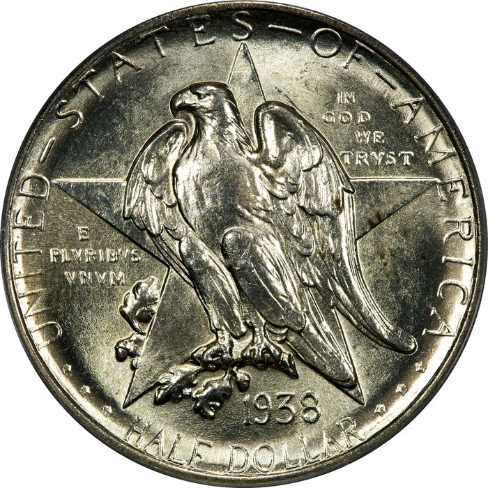 1938 Texas Commemorative Half Dollar (50c) OGH Obverse Image