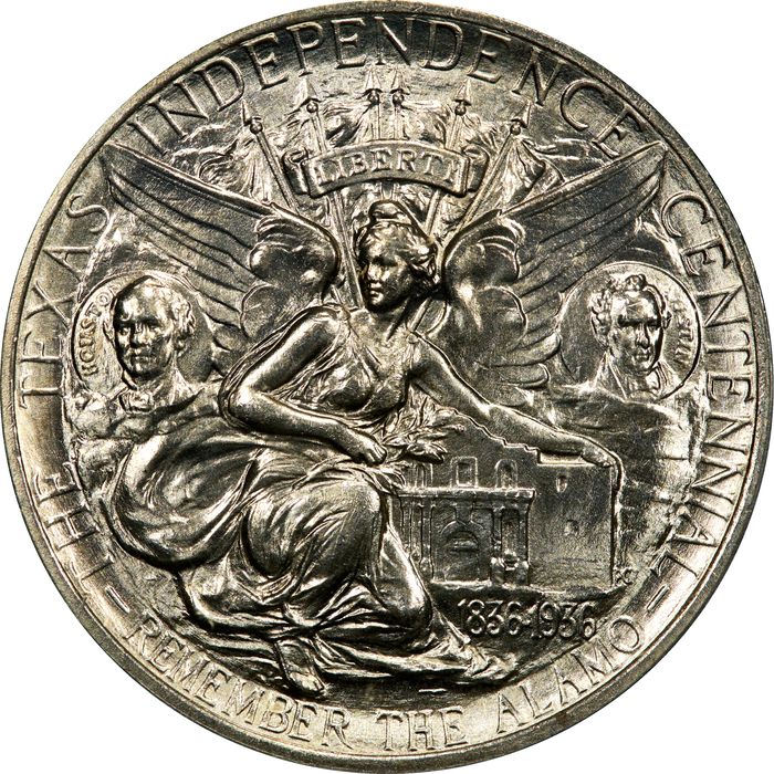 1938 Texas Commemorative Half Dollar (50c) OGH Reverse Image
