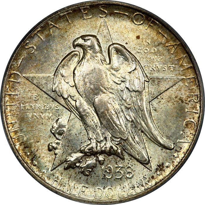 1938 Texas Commemorative Half Dollar (50c) OGH Obverse Image