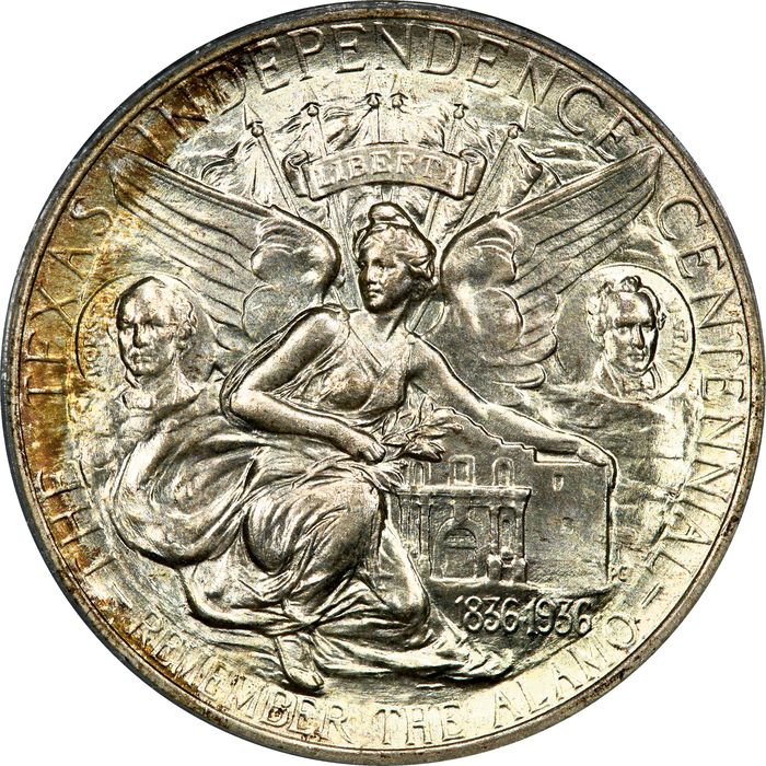 1938 Texas Commemorative Half Dollar (50c) OGH Reverse Image