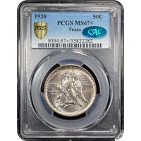 1938 Texas Commemorative Half Dollar (50c) Obverse Slab Image