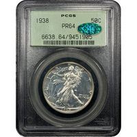 1938 Walking Liberty Half Dollar (50c) OGH Obverse Slab Image