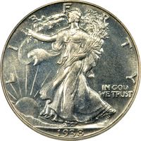 1938 Walking Liberty Half Dollar (50c) OGH Obverse Image