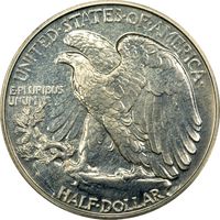 1938 Walking Liberty Half Dollar (50c) OGH Reverse Image