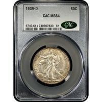 1939-D Walking Liberty Half Dollar (50c) Obverse Slab Image