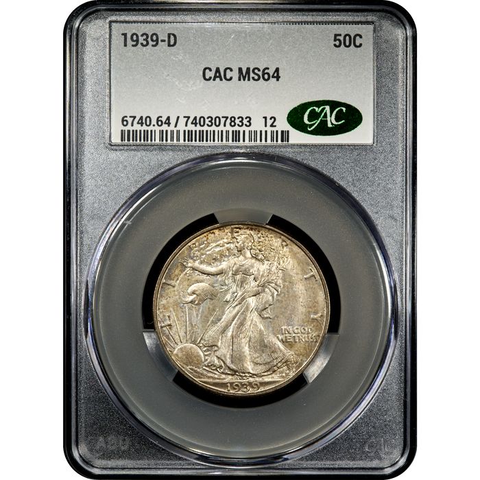 1939-D Walking Liberty Half Dollar (50c) Obverse Slab Image