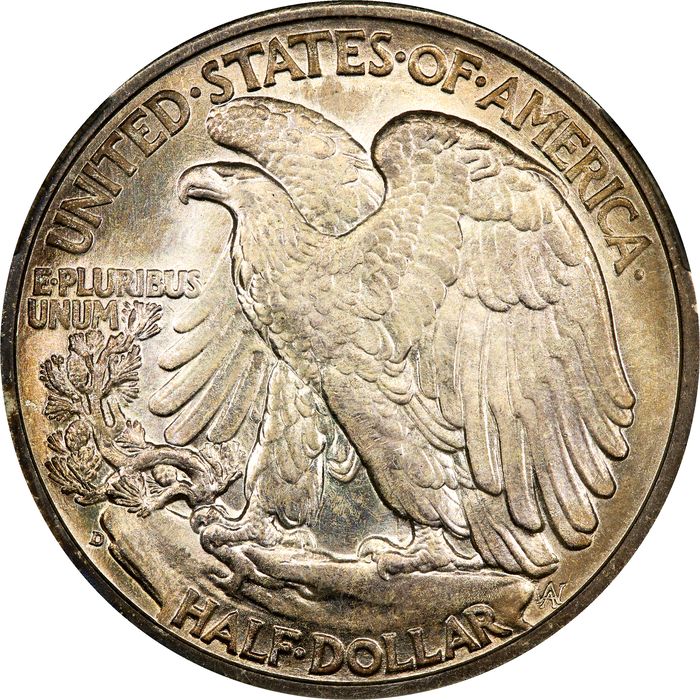 1939-D Walking Liberty Half Dollar (50c) Reverse Image