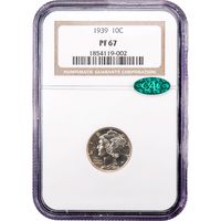 1939 Mercury Dime (10c) Obverse Slab Image