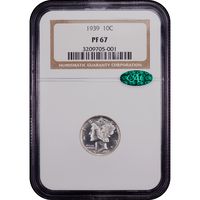 1939 Mercury Dime (10c) Obverse Slab Image