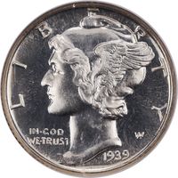 1939 Mercury Dime (10c) Obverse Image
