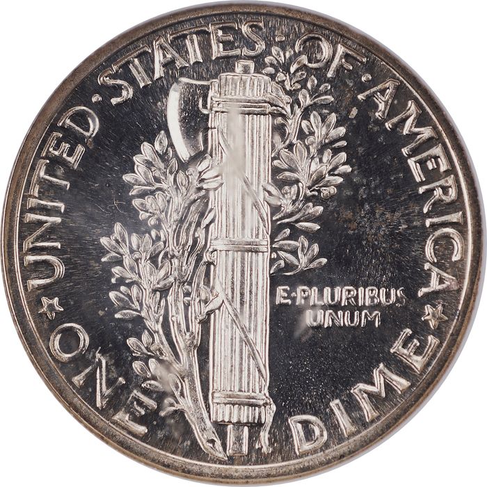 1939 Mercury Dime (10c) Reverse Image