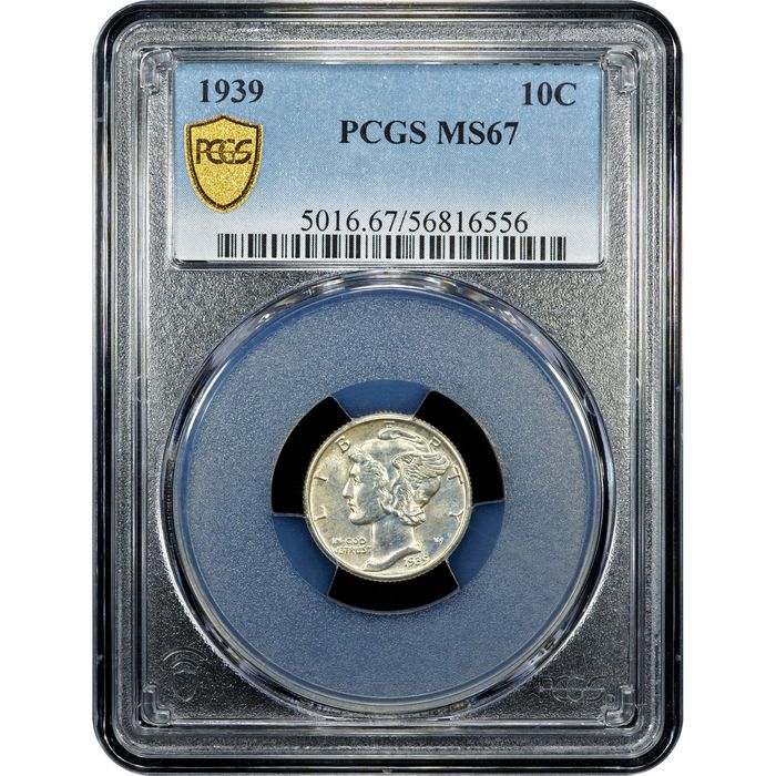 1939 Mercury Dime (10c) Obverse Slab Image