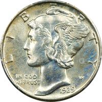 1939 Mercury Dime (10c) Obverse Image