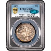1939 Oregon Commemorative Half Dollar (50c) Obverse Slab Image
