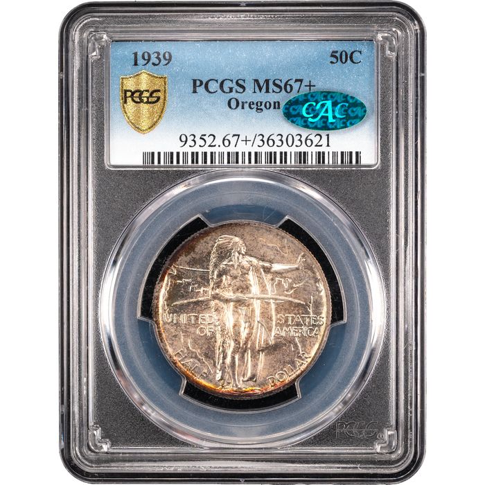 1939 Oregon Commemorative Half Dollar (50c) Obverse Slab Image