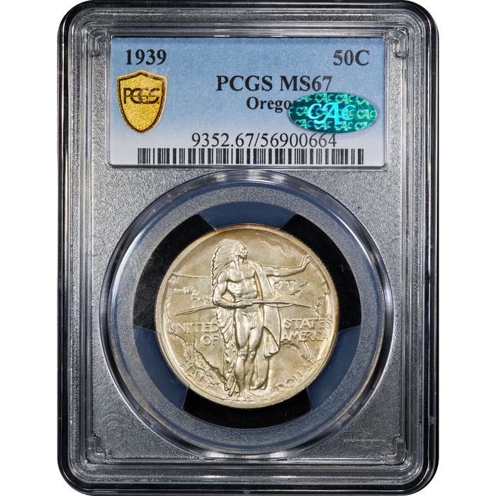 1939 Oregon Commemorative Half Dollar (50c) Obverse Slab Image