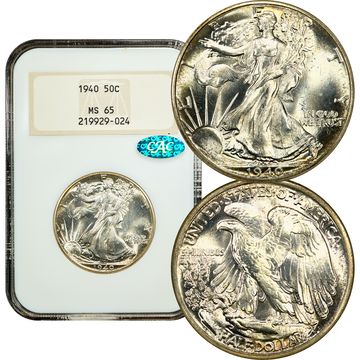 1940 Walking Liberty Half Dollar (50c) Composite Image