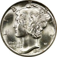 1941-D Mercury Dime (10c) OGH Photo 3