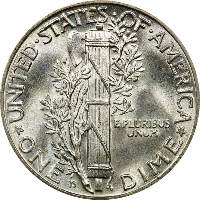 1941-D Mercury Dime (10c) OGH Photo 4