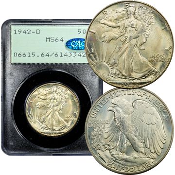 1942-D Walking Liberty Half Dollar (50c) Rattler Composite Image