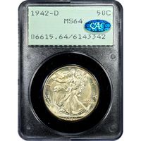 1942-D Walking Liberty Half Dollar (50c) Rattler Obverse Image
