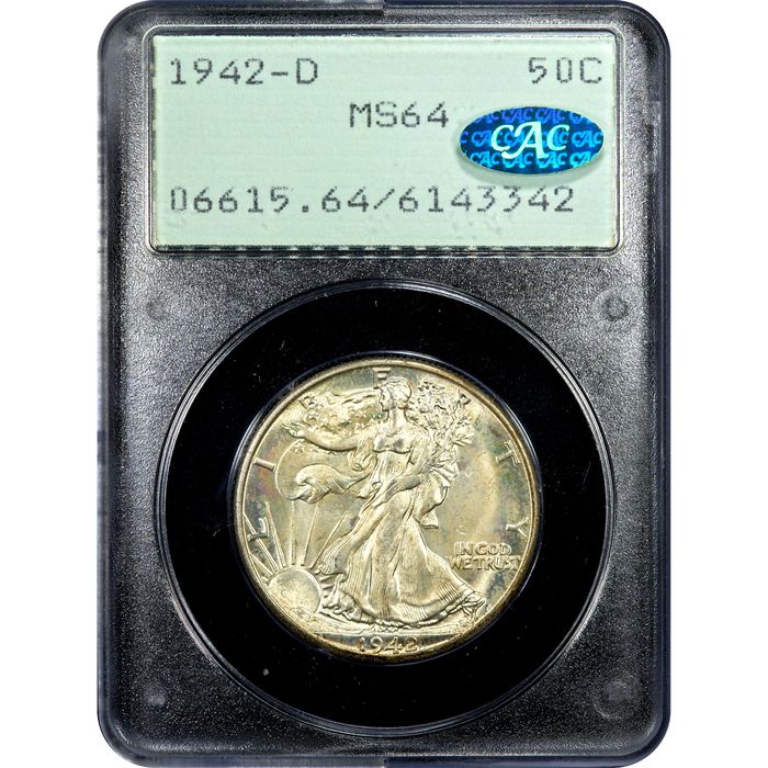 1942-D Walking Liberty Half Dollar (50c) Rattler Obverse Image