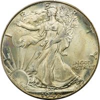 1942-D Walking Liberty Half Dollar (50c) Rattler Photo 3