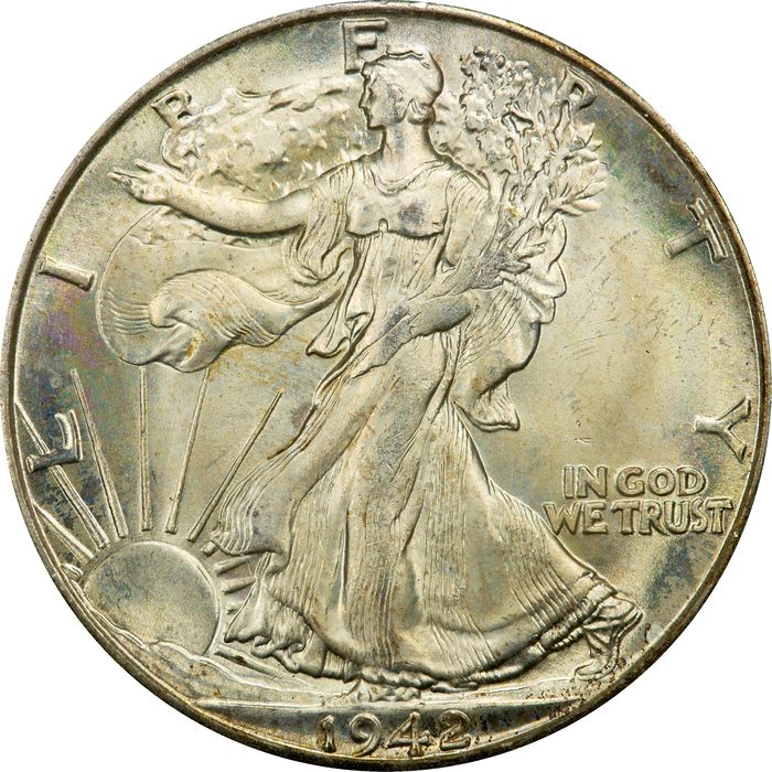 1942-D Walking Liberty Half Dollar (50c) Rattler Photo 3