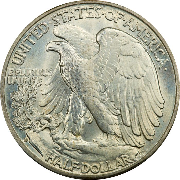 1942-D Walking Liberty Half Dollar (50c) Rattler Photo 4