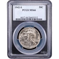 1942-S Walking Liberty Half Dollar (50c) Obverse Slab Image