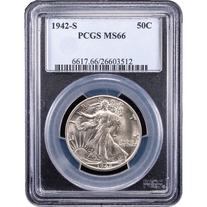 1942-S Walking Liberty Half Dollar (50c) Obverse Slab Image