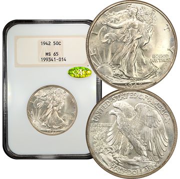 1942 Walking Liberty Half Dollar (50c) Composite Image
