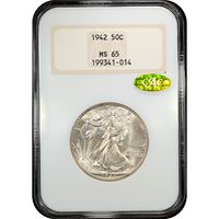 1942 Walking Liberty Half Dollar (50c) Obverse Slab Image