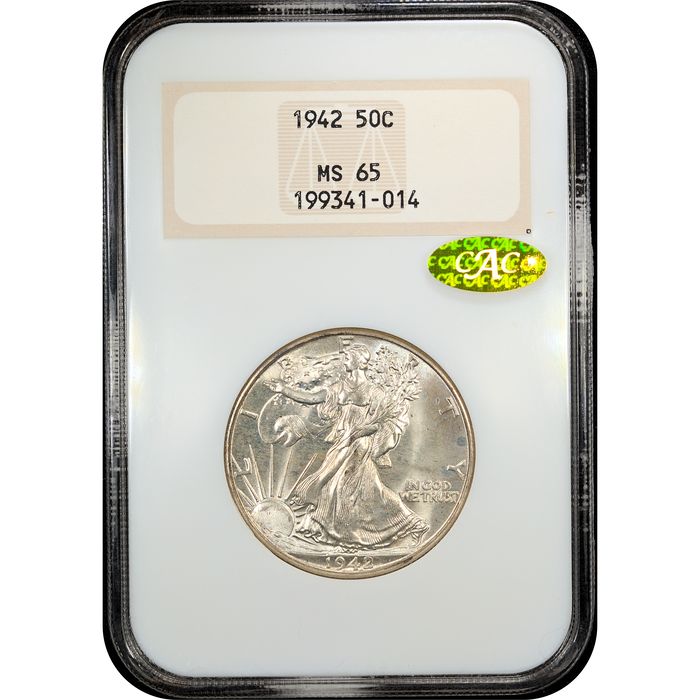 1942 Walking Liberty Half Dollar (50c) Obverse Slab Image