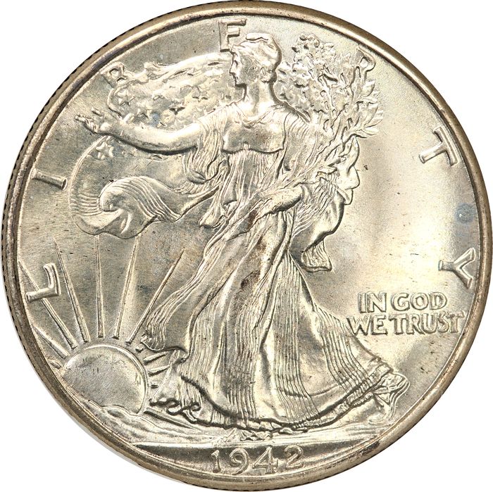 1942 Walking Liberty Half Dollar (50c) Obverse Image