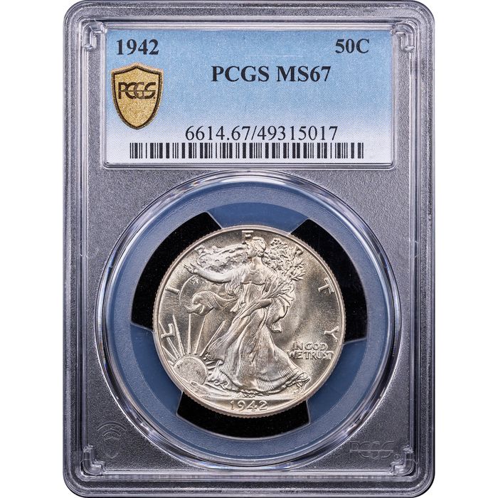 1942 Walking Liberty Half Dollar (50c) Obverse Slab Image