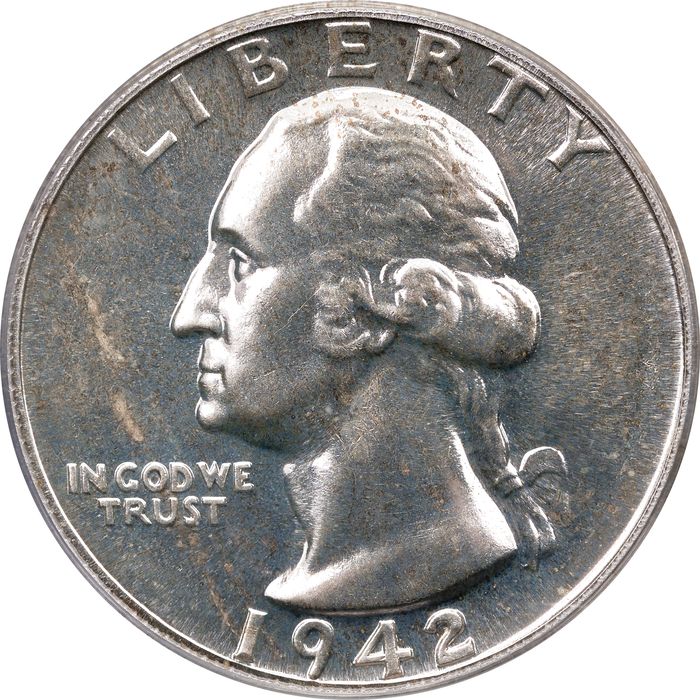 1942 Washington Quarter (25c) OGH Obverse Image