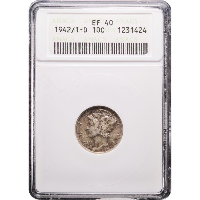 1942/1-D Mercury Dime (10c) Obverse Slab Image