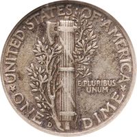 1942/1-D Mercury Dime (10c) Reverse Image