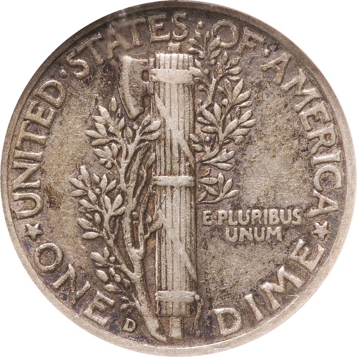 1942/1-D Mercury Dime (10c) Reverse Image