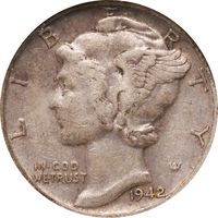 1942/1-D Mercury Dime (10c) Photo 3