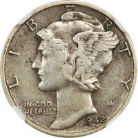 1942/1-D Mercury Dime (10c) Photo 3