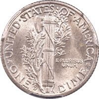 1942/1-D Mercury Dime (10c) Reverse Image