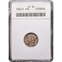 1942/1 Mercury Dime (10c) Obverse Slab Image