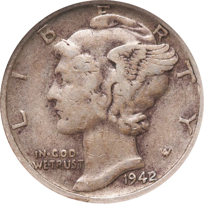 1942/1 Mercury Dime (10c) Obverse Image